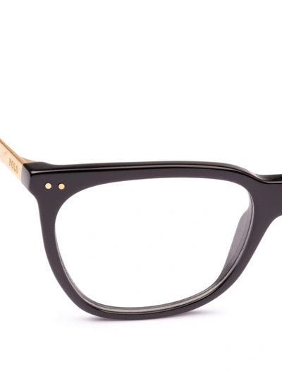 Shop Polo Ralph Lauren Black Acetate And Metal Frame Squared Glasses