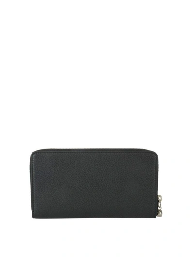 Shop Alexander Mcqueen Logo Detailed Leather Continental Wallet In Black