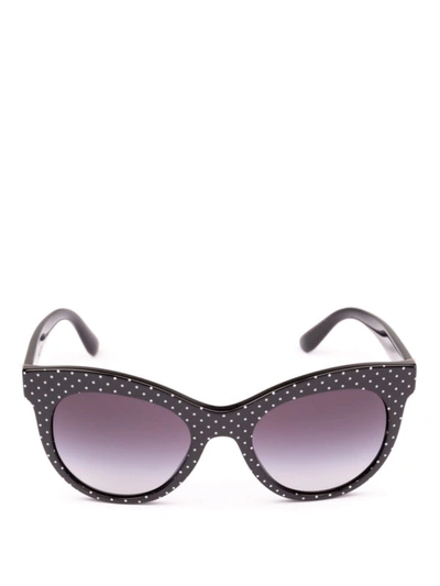 Dolce & Gabbana Polka Dot Acetate Sunglasses In Black | ModeSens