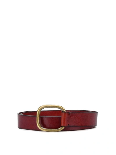 Shop Dsquared2 Extra-length Leather Belt In Burgundy