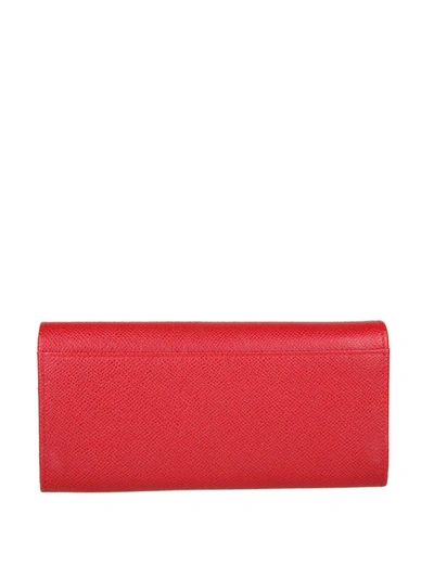 Shop Dolce & Gabbana Red Dauphine Leather Continental Wallet