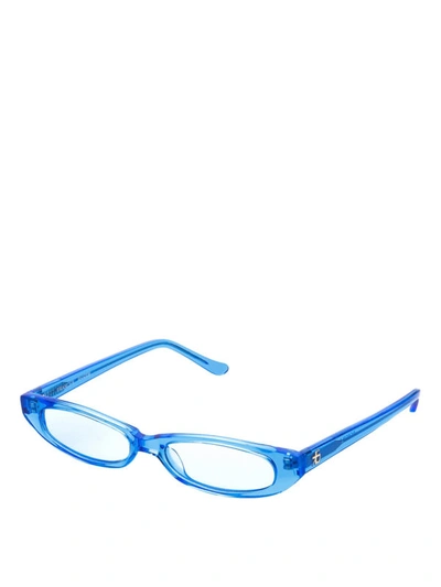 Shop Roberi & Fraud Frances Blue Acetate Sunglasses
