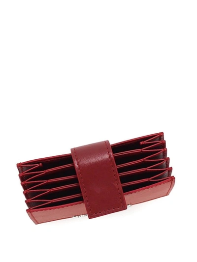 Shop Dsquared2 Metal Logo Accordion Card Case In Red