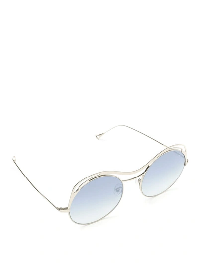 Shop Eyepetizer Sofia Ultralight Metal Frame Sunglasses In Silver