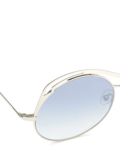 Shop Eyepetizer Sofia Ultralight Metal Frame Sunglasses In Silver