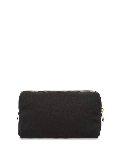 Shop Prada Logo Black Hemp Pouch