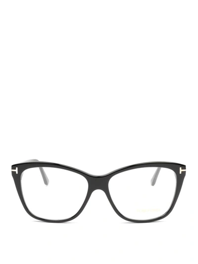 Shop Tom Ford Black Acetate Eyeglasses