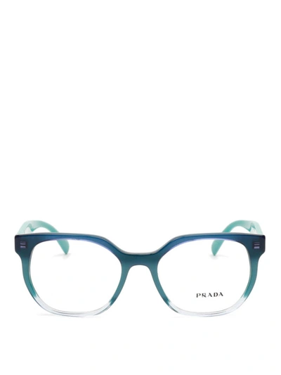 Shop Prada Gradient Acetate Optical Glasses In Light Blue