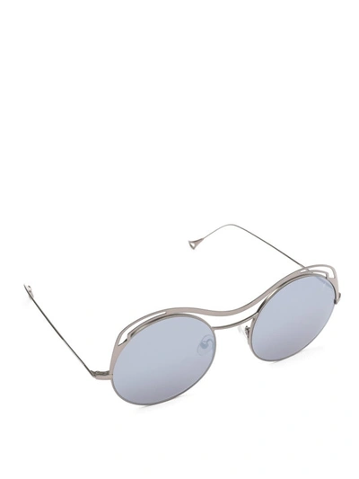 Shop Eyepetizer Sofia Ultralight Gun Metal Frame Sunglasses In Metallic