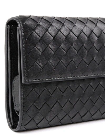 Shop Bottega Veneta Woven Nappa Wallet In Black