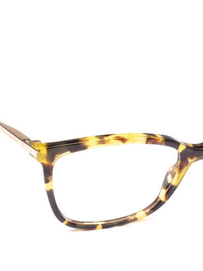 Shop Dolce & Gabbana Havana Eyeglasses With Gold-tone Temples In Yellow