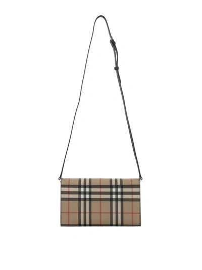 Shop Burberry Vintage Check E-canvas Wallet In Beige