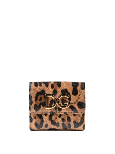 Shop Dolce & Gabbana Leo Print Leather French Wallet In Animal Print
