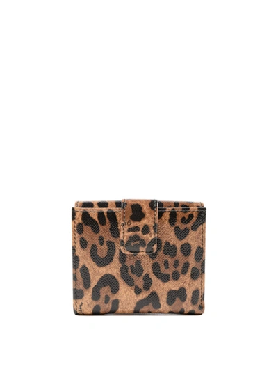 Shop Dolce & Gabbana Leo Print Leather French Wallet In Animal Print