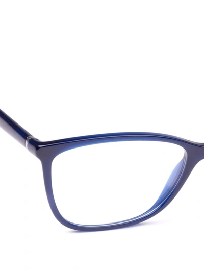 Shop Dolce & Gabbana Opal Blue Acetate Rectangular Eyeglasses