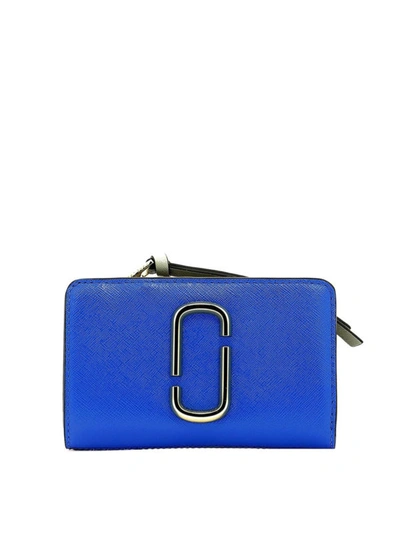 Shop Marc Jacobs Snapshot Saffiano Leather Wallet In Blue