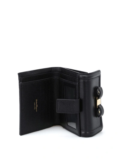 Shop Ferragamo Vara Bow Black Leather Wallet