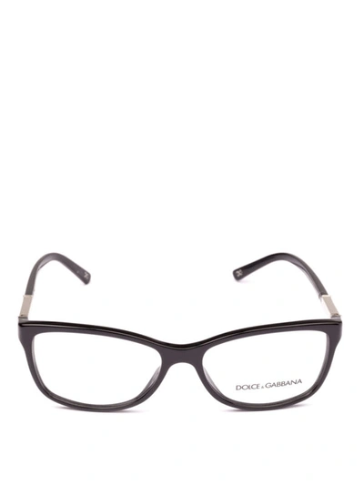 Shop Dolce & Gabbana Logo Plaque Detailed Black Optical Glasses