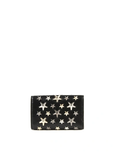 Shop Jimmy Choo Neptune Black Leather With Stars Keyholder