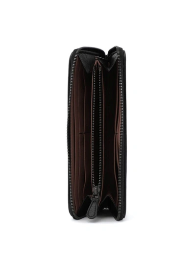 Shop Bottega Veneta Intrecciato Black Zip Around Leather Wallet