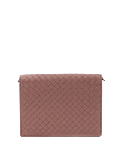 Shop Bottega Veneta Intrecciato Leather Chain Wallet In Pink