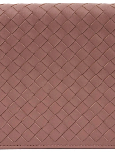 Shop Bottega Veneta Intrecciato Leather Chain Wallet In Pink