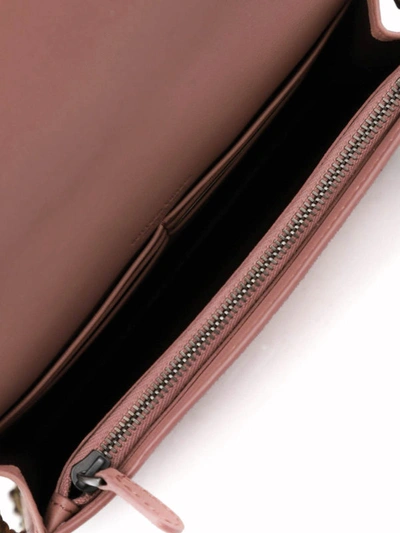 Shop Bottega Veneta Intrecciato Leather Chain Wallet In Pink