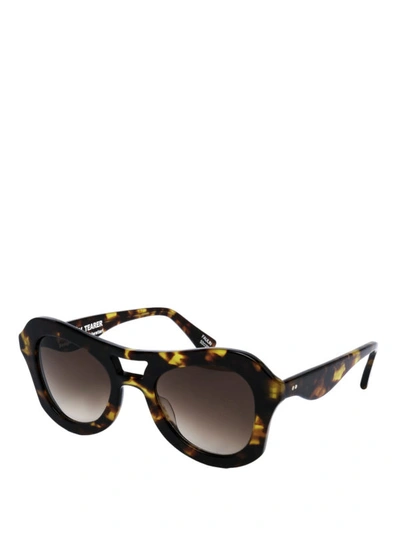 Shop Platoy Tearer Acetate Sunglasses In Dark Brown