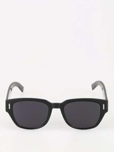 Shop Dior Fraction3 Black Sunglasses