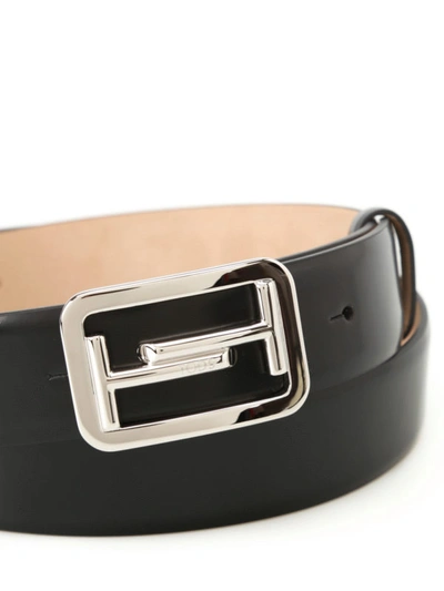 Shop Tod's Black Brushed Leather Belt
