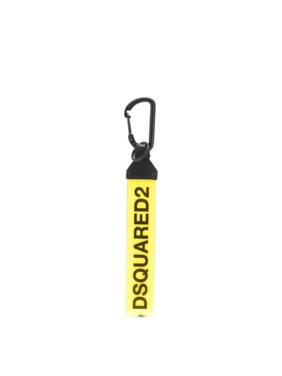 Shop Dsquared2 Logo Pvc Keyholder In Yellow