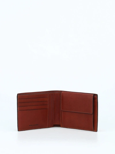 Shop Piquadro Anti-fraud Shield Leather Wallet In Brown