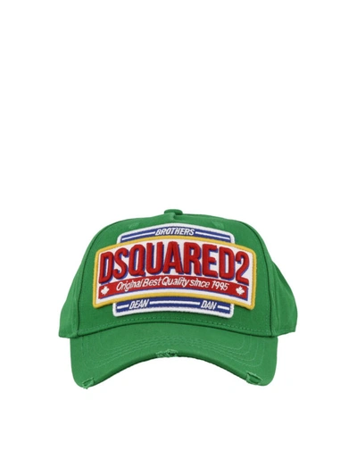 Shop Dsquared2 Dean  Dan Brothers Green Baseball Cap