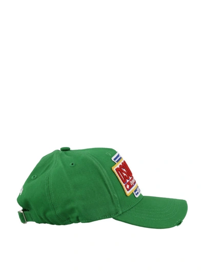 Shop Dsquared2 Dean  Dan Brothers Green Baseball Cap