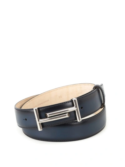 Shop Tod's Shaded Blue Leather Belt