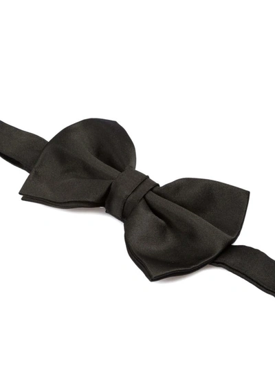 Shop Emporio Armani Black Silk Bow Tie
