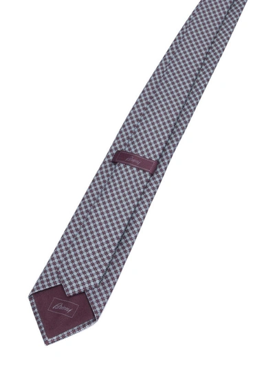 Shop Brioni Micro Patterned Silk Tie In Multicolour