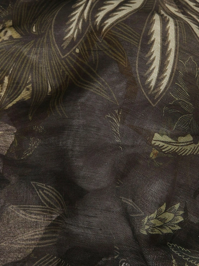 Shop Etro Linen And Silk Jacquard Scarf In Multicolour
