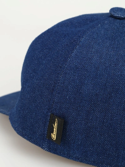 Shop Borsalino Denim Baseball Cap In Dark Wash