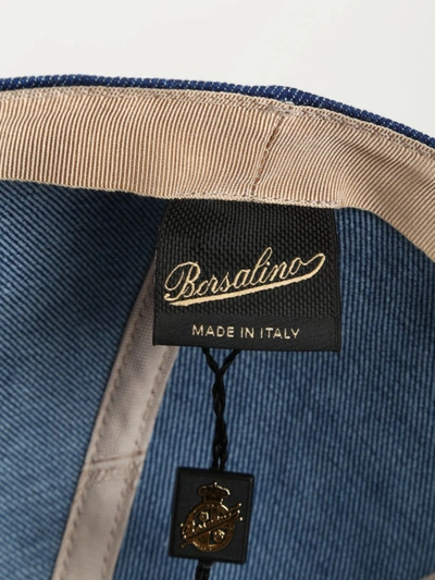 Shop Borsalino Denim Baseball Cap In Dark Wash