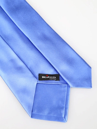 Shop Kiton French Blue Silk Tie In Light Blue