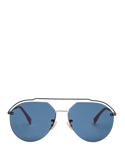 Shop Fendi Fancy Blue Aviator Sunglasses