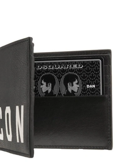 Shop Dsquared2 Icon Leather Bifold Wallet In Black