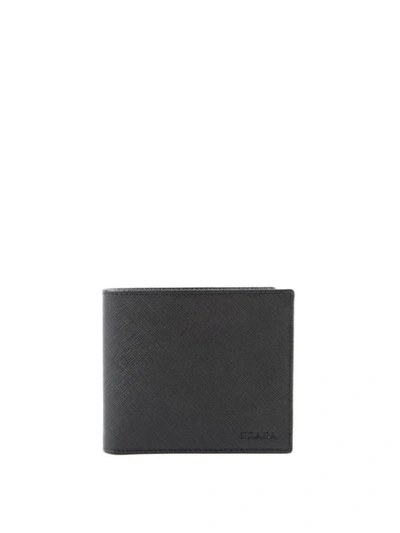 Shop Prada Saffiano Leather Bi-fold Wallet In Black