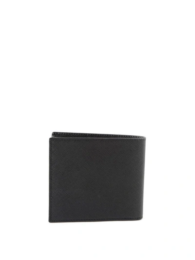 Shop Prada Saffiano Leather Bi-fold Wallet In Black