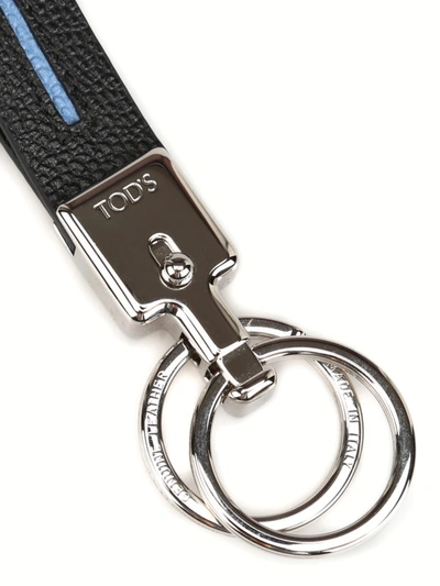 Shop Tod's Vallet Parking Two-tone Key Holder In Black