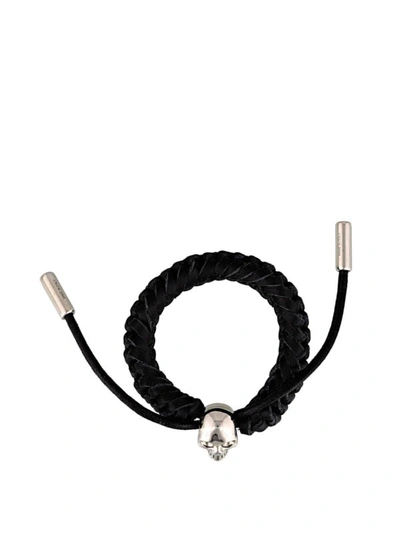 Shop Alexander Mcqueen Medall Skull Detailed Bracelet In Black