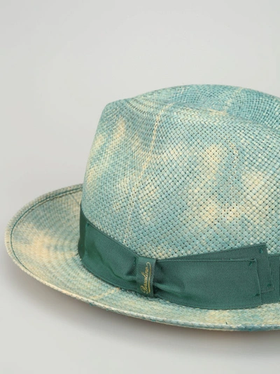 Shop Borsalino Quito Panama Faded Effect Straw Hat In Green