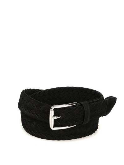 Shop Tod's Braided Black Suede Belt