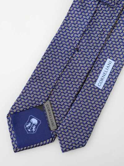 Shop Corneliani Micro Patterned Silk Twill Tie In Blue